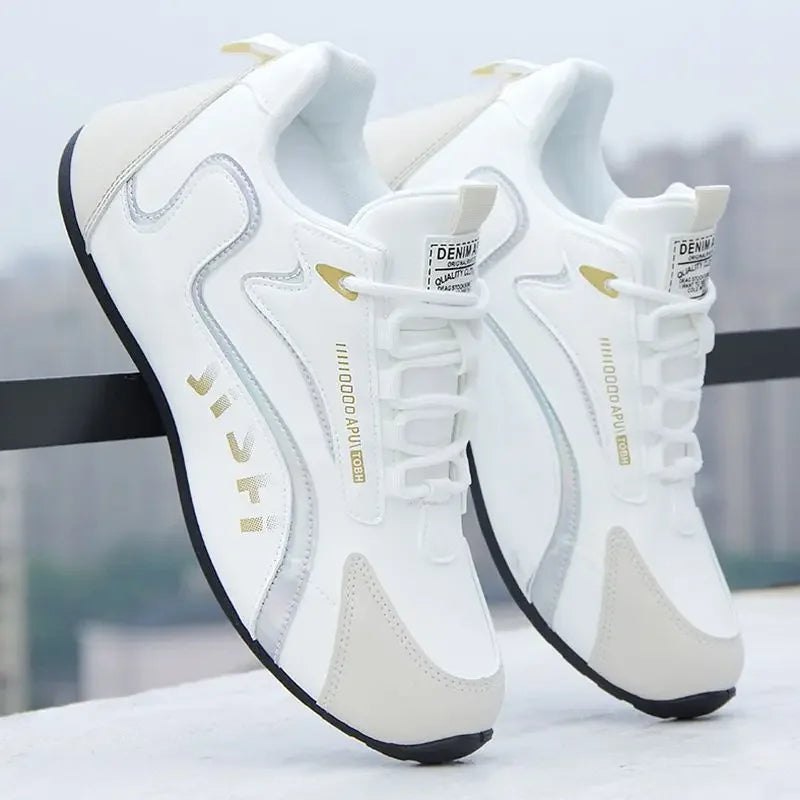 Men's PU Leather Waterproof Sneakers Casual Sports Shoes Men Lightweight Breathable Flat Non-slip Tenis Shoes Zapatillas Hombre