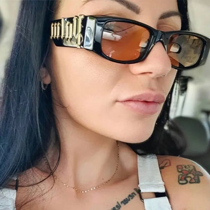 Vintage Sunglasses women Brand Designer Fashion Rectangle Small Frame Sun Glasses Man Retro Hip Hop Punk Trending Oculos De Sol